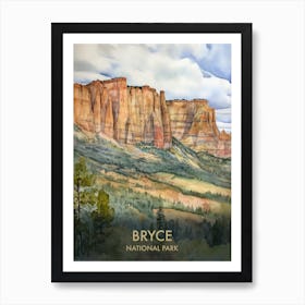 Bryce Canyon National Park Watercolour Vintage Travel Poster 3 Art Print