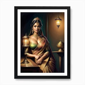 Beautiful Indian Princess Painting Art Print