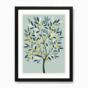 Olive Tree Flat Illustration 3 Art Print