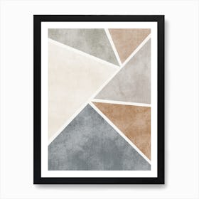 Abstract Triangles Textured Art Print