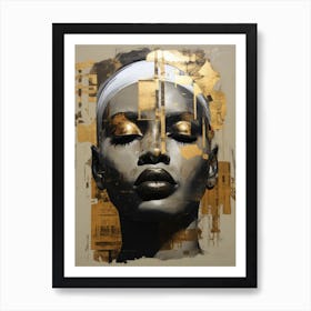 Gold And Black 8 Art Print