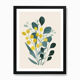 Eucalyptus Tree Illustration Flat 6 Art Print