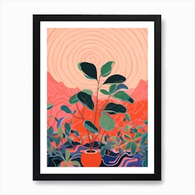 Boho Plant Painting Ficus Art Print