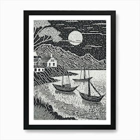 Moonlight On The Water Art Print