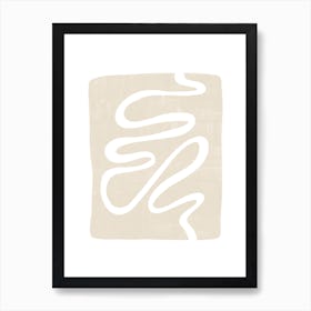 Curly Line On Beige Art Print