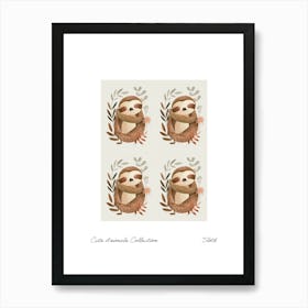 Cute Animals Collection Sloth 1 Art Print