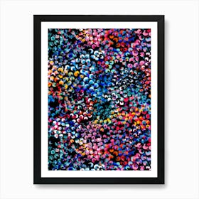 Rainbow Spot Painting - Black Art Print