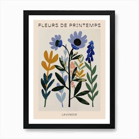 Spring Floral French Poster  Lavender 3 Art Print