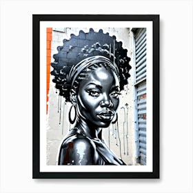 Graffiti Mural Of Beautiful Black Woman 335 Art Print