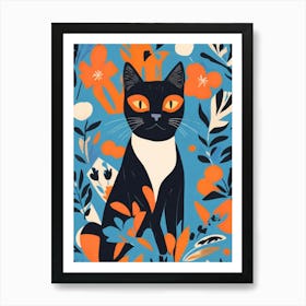 Cat In The Garden 1 Art Print