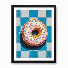 Rainbow Donut Checkered Donut 2 Art Print