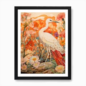 Stork 2 Detailed Bird Painting Art Print