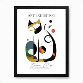 Joan Miro Inspired Abstract Cats Exhibition Poster Art Print