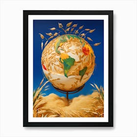 World In Wheat Art Print