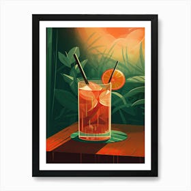 Mai Tai Cocktail Mid Century Modern 1 Art Print