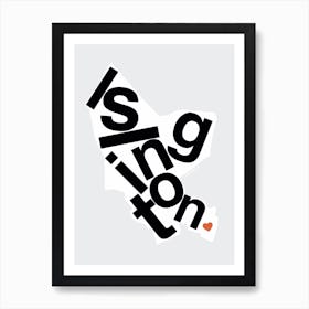 Islington Type Map Art Print