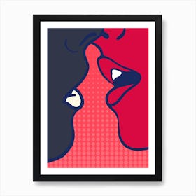 The Kiss Pink Art Print