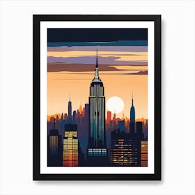New York City Skyline vector art Art Print
