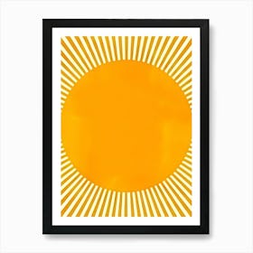 Abstract Yellow Sun Rays Art Print