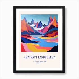 Colourful Abstract Los Glaciares National Park Argentina 3 Poster Blue Art Print