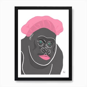 Gorilla With Shower Cap Art Print