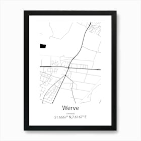 Werve,Germany Minimalist Map Art Print