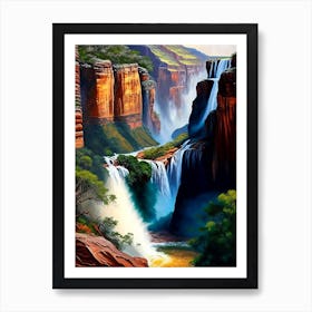 Blyde River Canyon Waterfalls, South Africa Nat Viga Style (2) Art Print
