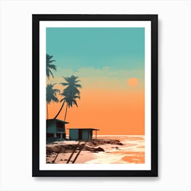 Art Hikkaduwa Beach Sri Lanka Mediterranean Style Illustration 1 Art Print