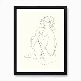 Single Line Drawing Monoline Hand Drawing Aesthetic Illustration 4 Art Print