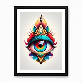 Awareness, Symbol, Third Eye Tattoo 3 Art Print