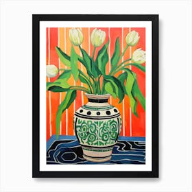 Flowers In A Vase Still Life Painting Tulips 15 Art Print