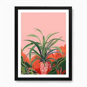 Boho Plant Painting Spider Plant 1 Art Print