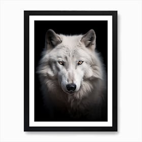 Tundra Wolf Portrait Black And White 4 Art Print