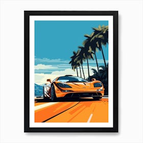 A Mclaren F1 In French Riviera Car Illustration 4 Art Print