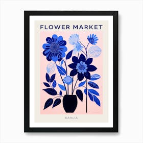 Blue Flower Market Poster Dahlia 4 Art Print