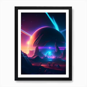 Solar Wind Neon Nights Space Art Print