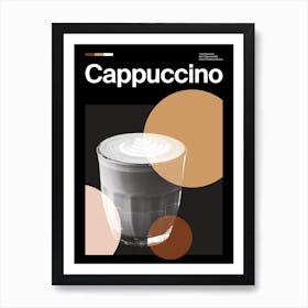 Mid Century Dark Cappuccino Coffee Art Print