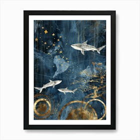 Sharks In The Sea 5 Art Print