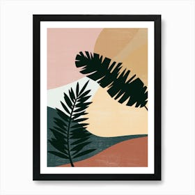 Palm Leaves At Sunset Art Print