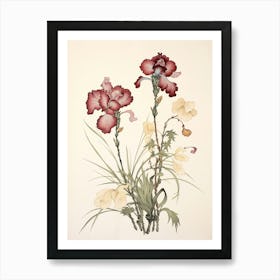 Ayame Japanese Iris 1 Vintage Japanese Botanical Art Print