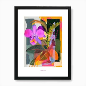 Impatiens 2 Neon Flower Collage Poster Art Print