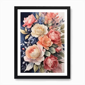 Watercolor Roses Art Print