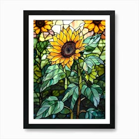 Sunflower Stained Glass Art Print