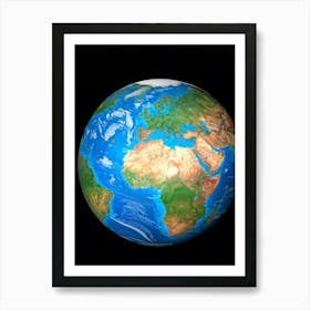 An Illustrious Piece Of Digital Render Of A Globe Highlighting Every Continent On Planet Earth Pred (5) Art Print