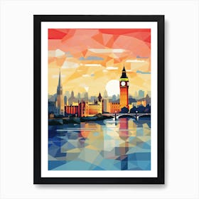 London, United Kingdom, Geometric Illustration 4 Art Print