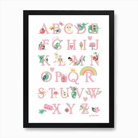 Nursery Alphabet Print Pink Poster