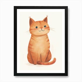 Exotic Shorthair Cat Clipart Illustration 2 Art Print