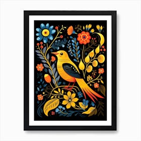 Folk Bird Illustration Yellowhammer 1 Art Print