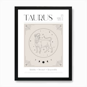 Taurus Zodiac 1 Art Print