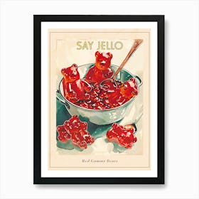 Red Gummy Bears Vintage Advertisement Illustration 1 Poster Art Print